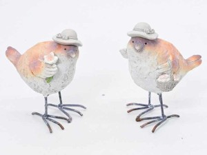 Ptaszek ceramiczny na metalowych nogach TG77220