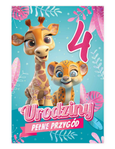Kartka okolicznościowa 4 Urodziny  079 KARNET B6