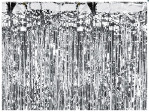 Kurtyna Party srebrny 90x250cm