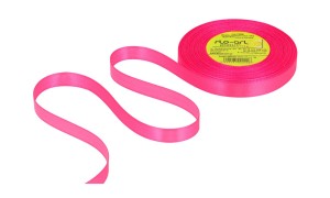 Wstążka satynowa 12mmx35y Ostry Róż