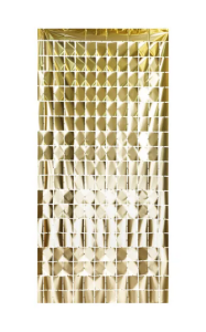 Kurtyna Party Kwadraty elegancki złoty 100x200cm