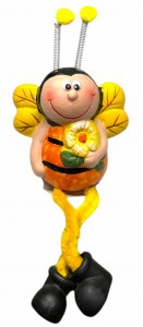 Figurka pszczoła ceramiczna ze zwisającymi nogami 16cm