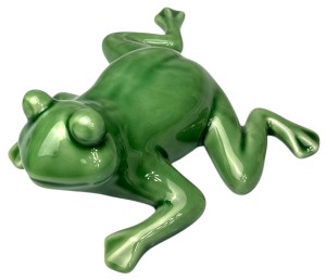 Żaba ceramiczna zielona 13x16cm
