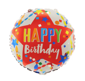 Balon foliowy Kolorowe Urodziny 45cm
