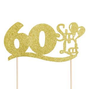 Topper na tort "60 Birthday" 19x14cm