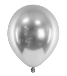 Balony Glossy 46 cm srebrny 5szt/opak