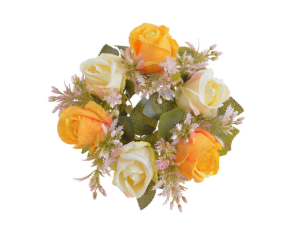 Wianek z różami 24cm żółty