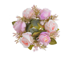 Wianek z różami 24cm różowy