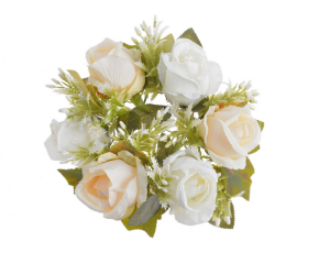 Wianek z różami 24cm biały