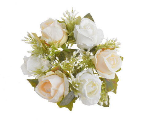 Wianek z różami 24cm biały