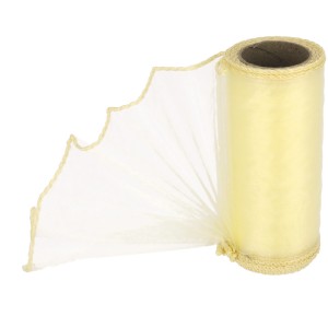 Organza obszywana Krem 12cmx8m