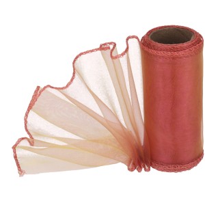 Organza obszywana Dziwny Róż 12cmx8m
