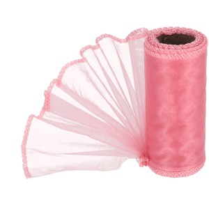 Organza obszywana Pudrowy Róż 12cmx8m