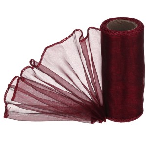 Organza obszywana Bordo 12cmx8m