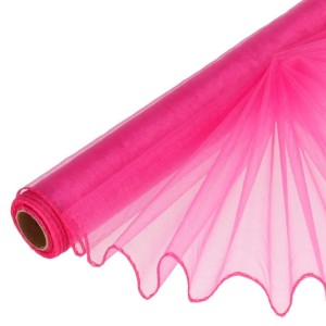 Organza obszywana Ciemny Róż 39cmx8m