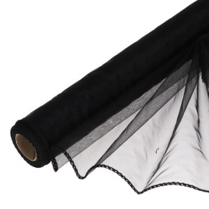 Organza obszywana Czarny 39cmx8m