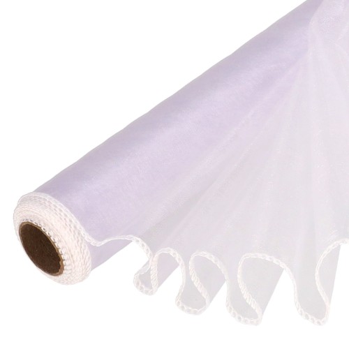 Organza obszywana Biały 39cmx8m