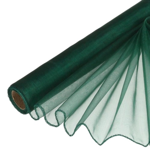 Organza obszywana Ciemna Oliwka 39cmx8m