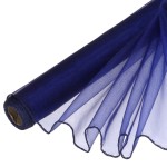 Organza obszywana Ciemny Granat 39cmx8m