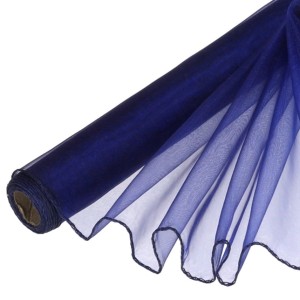 Organza obszywana Ciemny Granat 39cmx8m