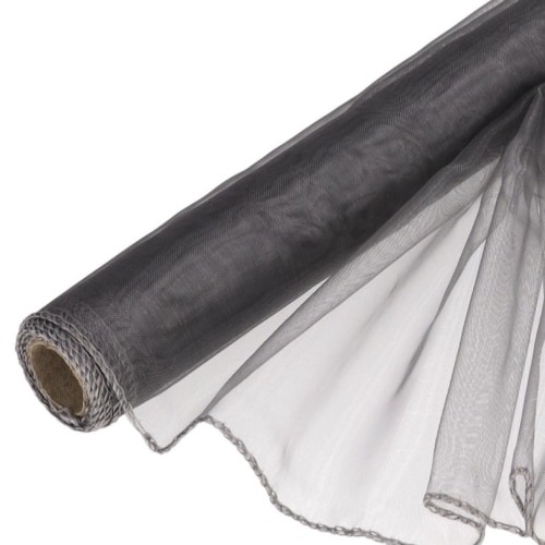 Organza obszywana Srebro Multi 39cmx8m