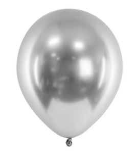 Balony Glossy 30cm srebrny 10szt/opak