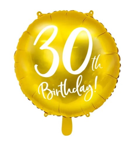 Balon foliowy 30th Birthday złoty 45cm