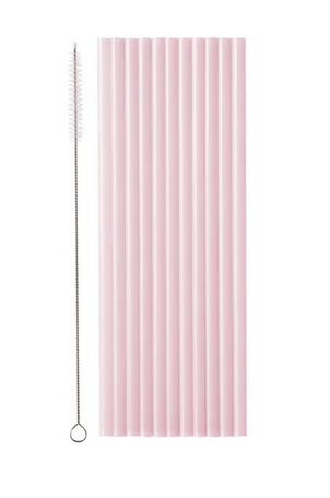 Słomki plastikowe 23cm różowy 12szt/opak