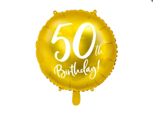 Balon foliowy 50th Birthday złoty 45cm