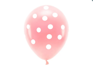 Balony Eco 33cm pastelowe Kropki jasny różowy