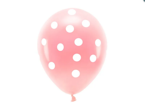 Balony Eco 33cm pastelowe Kropki jasny różowy