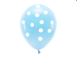 Balony Eco 33cm pastelowe Kropki błękit 6szt/opak