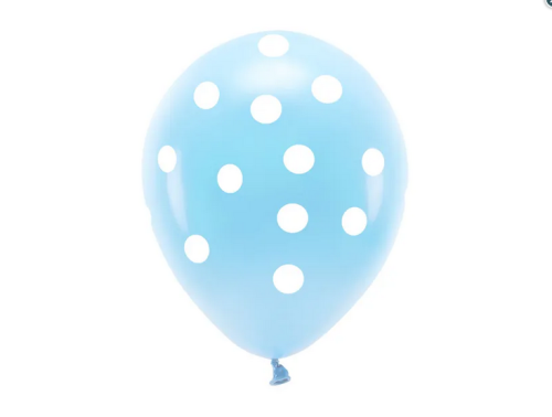 Balony Eco 33cm pastelowe Kropki błękit 6szt/opak