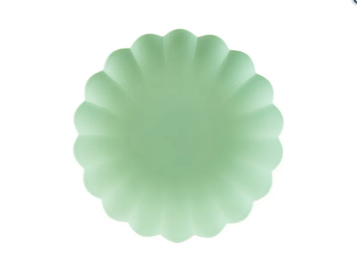 Talerzyki plastikowe Falbanka 22x22 cm szałwiowy 4szt/opak