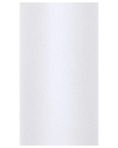 Tiul gładki biały 0,3x9m