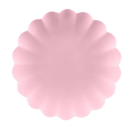 Talerzyki plastikowe Falbanka 22x22cm różowy 4szt/opak