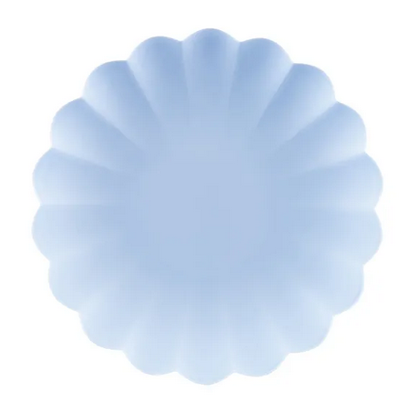 Talerzyki plastikowe Falbanka 22x22cm błękitny 4szt/opak