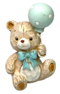 Miś ceramiczny z niebieskim balonem 6cm