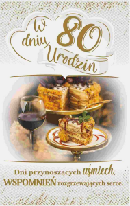 Kartka okolicznościowa 80 Urodziny AB Cards PS27