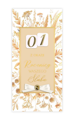Kartka okolicznościowa DL LUX Rocznica Ślubu z Wymienną Cyfrą - 12
