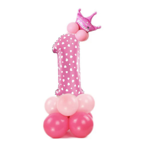 Zestaw balonów różowych "1" 110cm