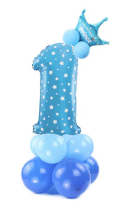 Zestaw balonów niebieskich "1" 110cm