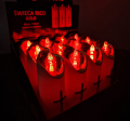 ŚWIECA LED RICO 12,5 CM (2xR6) WHITE+GOLD RED 123LUX-BATWG RED.1