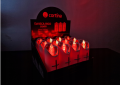 ŚWIECA LED RICO 12,5 CM Z BATERIAMI (2xR6) WHITE+SILVER RED 123LUX- BATWS RED.1
