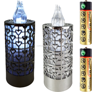Świeca LED wkład ażur 15cm z bateriami