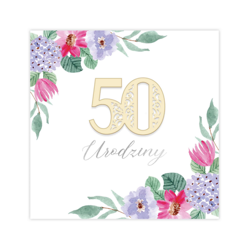 KW LUX Kartka na 50 Urodziny rustykalna - 10