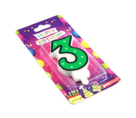 Świeczka urodzinowa "3"
