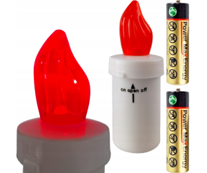 Wkład LED 11cm 2xR6 czerwony