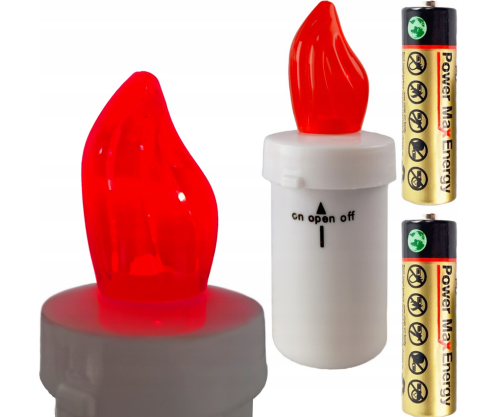 Wkład LED 11cm 2xR6 czerwony