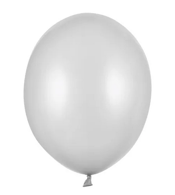 Balony Strong 27cm Metallic Silver Snow 100szt/opak